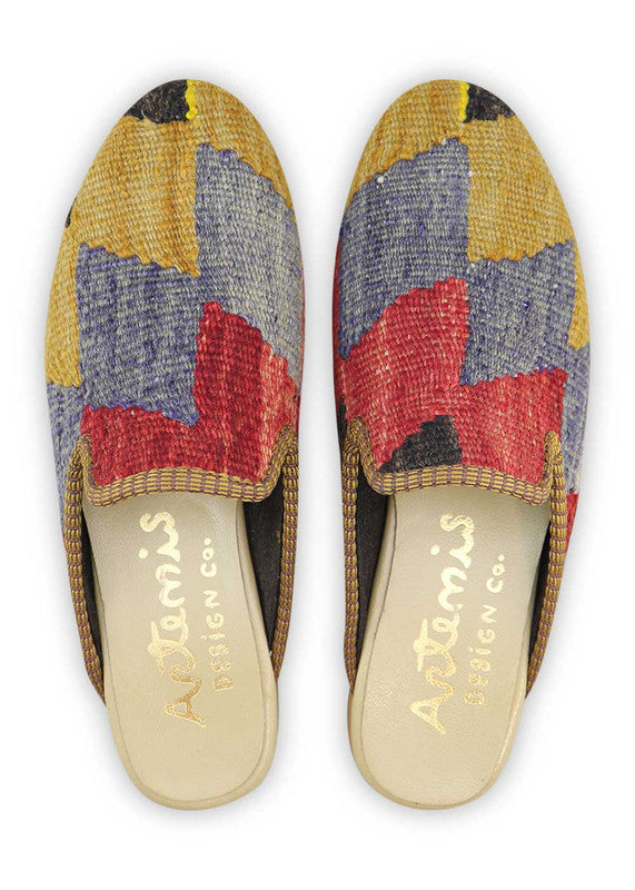 Artemis Design& Co Women's Slippers in mustard, red, grey, light grey, and black color combination are the perfect blend of style and comfort. Crafted with high-quality materials and attention to detail, these slippers offer durability and a luxurious feel. (Front View)