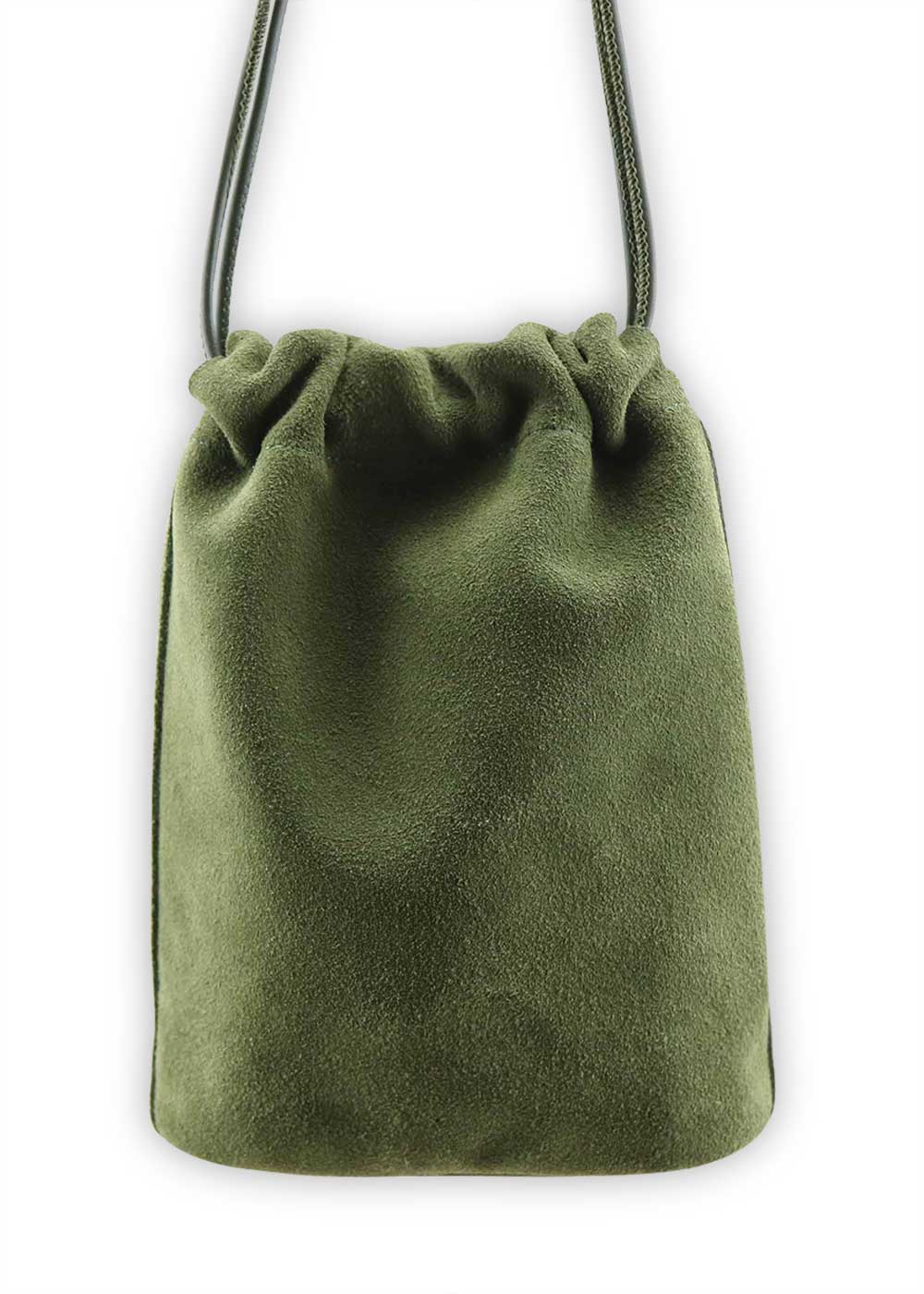 Phone Pouch, Olive Suede