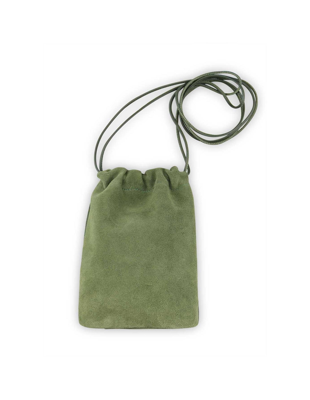 Phone Pouch, Olive Suede