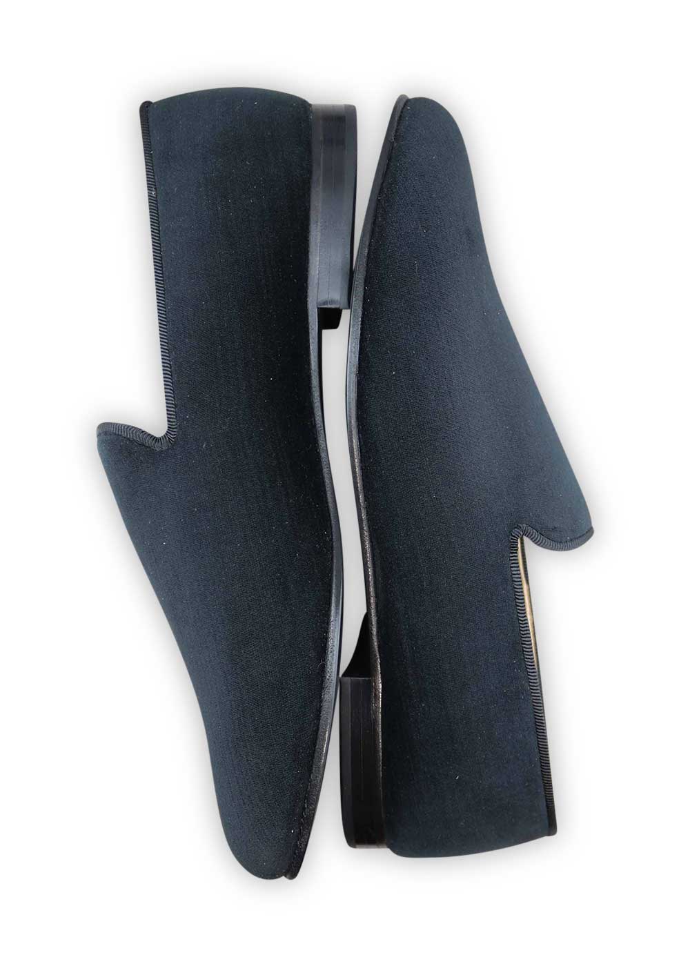 Men's Velvet Loafers, Black Tie