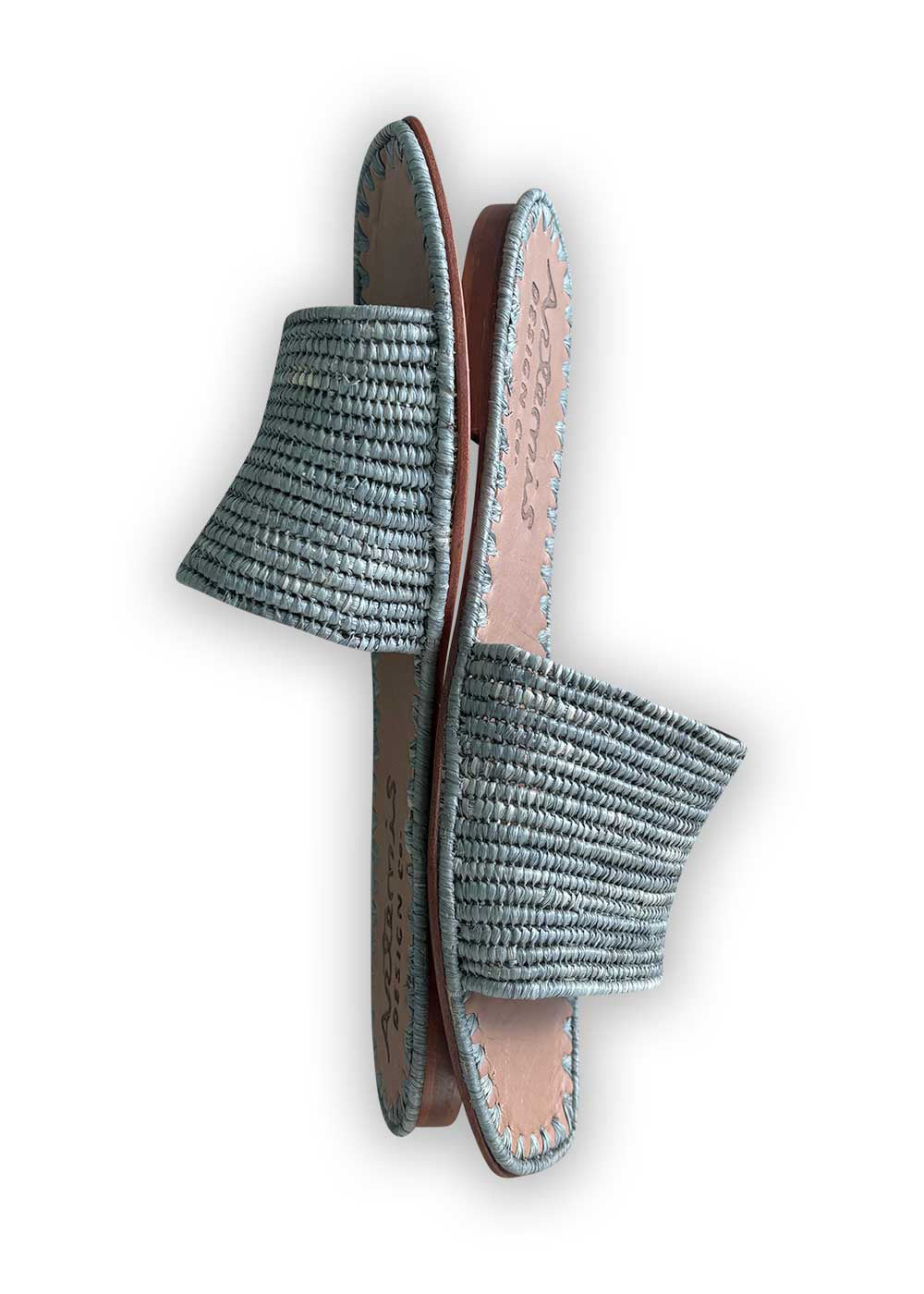 Women's Raffia Sandals, Pewter