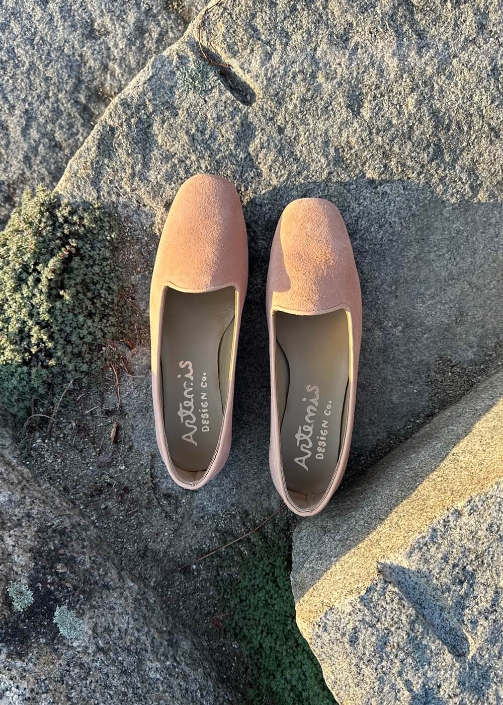 Artemis Design & Co's Women's Suede Loafers in pink are the perfect combination of style and comfort. Crafted with premium suede materials, these loafers feature a sleek design with attention to detail (Front View)