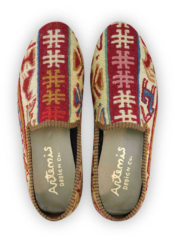 The Artemis Men's Loafers bring together a kaleidoscope of colors, including red, sky blue, beige, white, khaki, grey, green, and peach. These loafers skillfully blend the boldness of red and sky blue with the neutrality of beige, white, khaki, and grey, accented by refreshing hints of green and delicate peach. (Front View)
