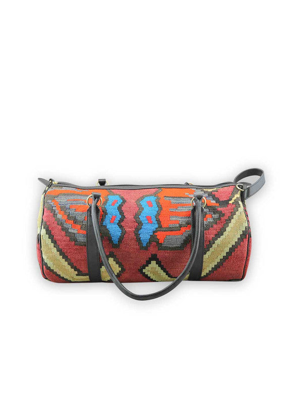 Aesthetic Fashion Kilim Jute & Cotton Handbag / Shoulder Bag - 16 x 15