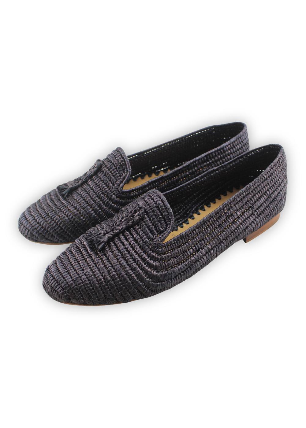 Women's Shoes - Raffia Loafer - Black