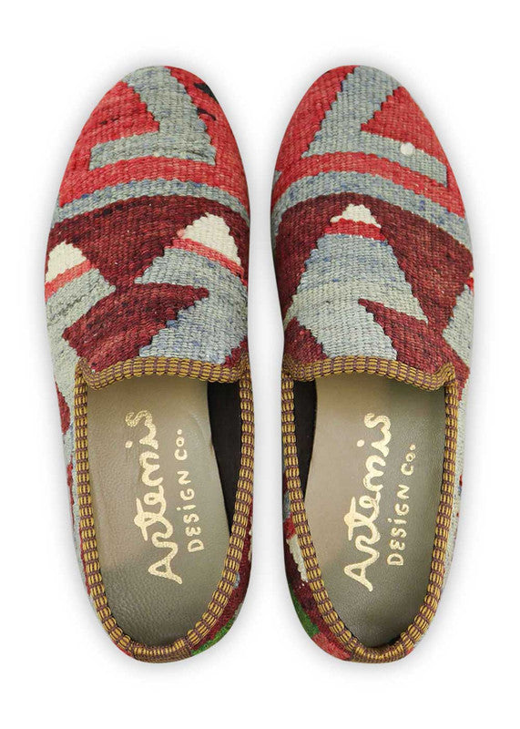 The Artemis Women's Smoking Shoe features a stunning color combination of black, red, blue, white, maroon, and green. These smoking shoes offer a captivating mix of bold and vibrant tones, creating a chic and eye-catching look.  (Front View)